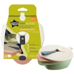Tommee Tippee easyscoop Bowls with travel lid and feeding spoon +6m