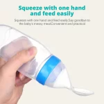 Xunyi, Silicone Baby Squeeze Nursing Bottle with Spoon - Image 3