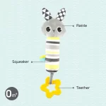 Moon, Soft Rattle Plush Toy & Teether - الصورة 2