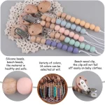 Silicone Wood Pacifier Chain Clip - الصورة 2