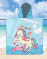 Bath Towel Unicorn design, Blue