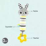 Moon, Soft Rattle Plush Toy & Teether - الصورة 2