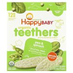 Happy Baby, Organic Teethers, Gentle Teething Wafers, Pea & Spinach- (12 Packs)