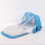 ⁦Portable Baby Bed with Mosquito Net - Grey⁩ - الصورة ⁦3⁩