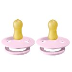 Bibs Colour Natural Rubber Latex Pacifier Size 1- Baby 0-6M (2pcs) - Colour Twin-Packs/ Baby Pink - Image 2