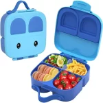 Bento Lunch BOX with flexible silicone lid - Blue