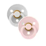 Bibs Colour Natural Rubber Latex Pacifier (2- Pack) - Haze/ Blossom