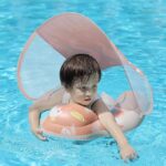  SwimBobo, Swimming Ring Floating with Canopy- Pink flamingo - Image 2