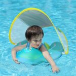 SwimBobo, Swimming Ring Floating with Canopy- Blue Penguin