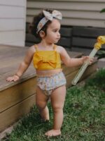 Floral Print Bow Front, Bikini Swimsuit & Headband - Image 2