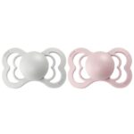 ⁦BIBS Supreme Silicone Symmetrical Nipple Pacifier (2 pcs.) - Haze/Blossom⁩ - الصورة ⁦2⁩