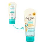 Aveeno, Kids, Continuous Protection Zinc Oxide Sunscreen, Sensitive Skin SPF50, 88ml. - Image 2
