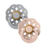 Bibs Boheme Natural Rubber Latex Round Pacifier (2-Pack) - Cloud/ Blush