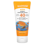Badger, Kids Mineral Sunscreen Cream, SPF 40, Tangerine & Vanilla, 87ml.