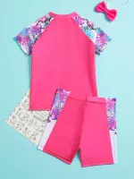 ⁦Pink Surf Short & Shirt swimsuit set⁩ - الصورة ⁦2⁩