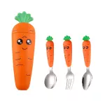 Carrot Cutlery Stainless Steel Spoon and Fork Cutlery with Case