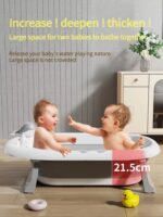 ⁦Folding Thermo Bathtub with Pillow- Grey⁩ - الصورة ⁦2⁩
