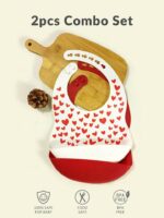 Silicone Bibs- Printed Heart, 2pcs. - Image 2
