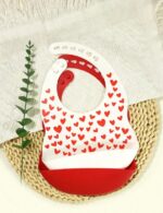 Silicone Bibs- Printed Heart, 2pcs.