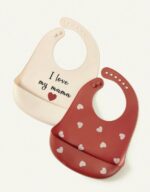 Silicone Bibs- Printed I Love my Mama, 2pcs.