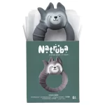 ⁦Natruba, Natural Rubber, Teether Raccoon- Grey⁩ - الصورة ⁦2⁩