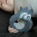 ⁦Natruba, Natural Rubber, Teether Raccoon- Grey⁩ - الصورة ⁦3⁩