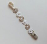 Daisy Fabric Pacifier Holder Clip