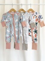 Kynd Blue/ Grey/ Pink Baby Zipper Sleepsuits, 3 Pack