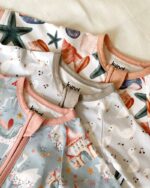 Kynd Blue/ Grey/ Pink Baby Zipper Sleepsuits, 3 Pack - الصورة 3
