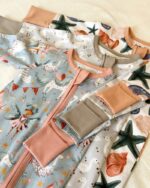 Kynd Blue/ Grey/ Pink Baby Zipper Sleepsuits, 3 Pack - الصورة 5