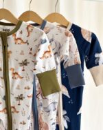 Kynd Green/ Blue/ Navy Baby Zipper Sleepsuits, 3 Pack - الصورة 2