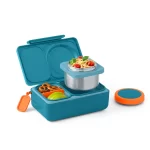 OmieLife Up Bento lunchBox With Thermos And Ice Pack - Teal Green - الصورة 2