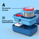 OmieLife Up Bento lunchBox With Thermos And Ice Pack - Cosmic Blue - الصورة 3
