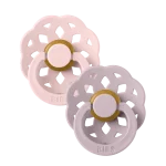Bibs Boheme Natural Rubber Latex Round Pacifier (2-Pack) - Blossom/ Dusky Lilac