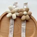 Fabric Pacifier Clip Holder- Flower, 1pc./pack