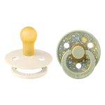 Bibs Colour Liberty Natural Rubber Round Pacifier 2-Pack - Eloise Sage Mix - Image 2