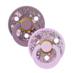 Bibs Colour Liberty Natural Rubber Round Pacifier 2-Pack - Chamomile Lawn Violet Sky Mix