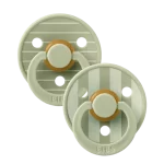 Bibs Colour Studio Collection Natural Rubber Round Pacifier (2-Pack) - Pin Latex Sage Mix