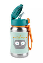 Skip Hop Spark Style Stainless Steel Straw Bottle- Robot 350ml - Image 2