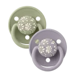 Bibs Liberty De Lux Silicone Round Pacifier One Size 2-Pack - Capel Sage Mix