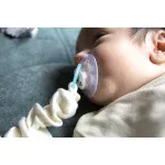 BabyJem, Pacifier Hanger w/ Raw Silk Material - Ivory - Image 3