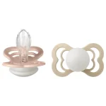 Bibs Supreme Silicone Symmetrical Nipple Pacifier Size 1 (0-6M) 2pcs- Blush Night/ Vanilla Night