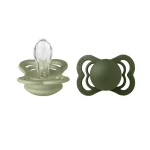 BIBS Supreme Silicone Symmetrical Nipple Pacifier Size 2 (+6M) 2pcs - Sage/ Hunter Green