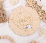 ⁦Newborn Hospital Bracelet Engraved, Laser-Cut Wood Board, Memorial Pregnancy Wristband⁩ - الصورة ⁦9⁩