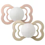 Bibs Supreme Silicone Symmetrical Nipple Pacifier Size 1 (0-6M) 2pcs- Blush Night/ Vanilla Night - Image 2