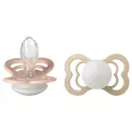 Bibs Supreme Silicone Symmetrical Nipple Pacifier Size 1 (0-6M) 2pcs- Blush Night/ Vanilla Night
