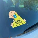 Baby On Board Colored Car Sticker Sign - Image 3