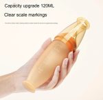 Youkebei Silicone Baby Squeeze Nursing Bottle with Spoon 120ml - الصورة 5