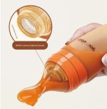 Youkebei Silicone Baby Squeeze Nursing Bottle with Spoon 120ml - الصورة 2