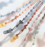 Silicone Pacifier Plastic Clip Holder- Rainbow, 1pc. / Pack